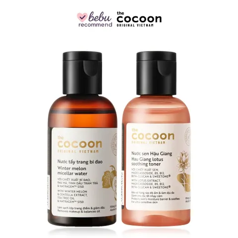 [BEBU] COMBO Nước Sen & Nước Tẩy Trang Bí Đao Cocoon 2x50ml - Làm Sạch Sâu Kiềm Dầu Và Phục Hồi Da