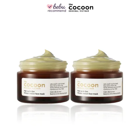 [BEBU] COMBO 2 Mặt Nạ Bí Đao Cocoon 2x30ml - Chăm Sóc Da Dầu Mụn Thuần Chay Làm Sạch Lỗ Chân Lông