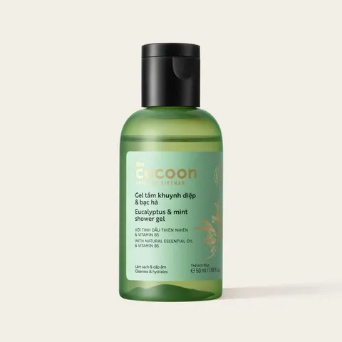 [BEBU] COMBO DU LỊCH Dầu Gội Bưởi & Gel Tắm Khuynh Diệp Bạc Hà Cocoon 2x50ml - Chăm Sóc Tóc Và Da Thư Giãn Thuần Chay
