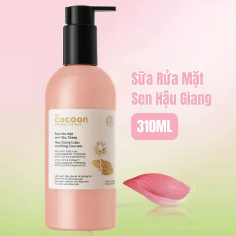 [BEBU] Sữa Rửa Mặt Sen Hậu Giang Cocoon 310ml Làm Sạch Dịu Nhẹ Cân Bằng Độ Ẩm Cho Da Nhạy Cảm