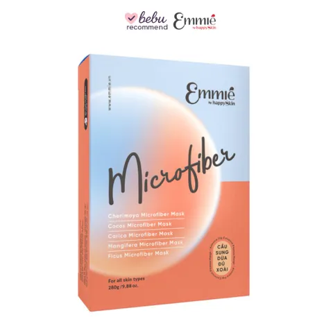 [BEBU] Hộp Mặt Nạ Emmié Microfiber Mask Bộ Sưu Tập Cầu Sung Dừa Đủ Xoà 10 Miếng x 28g Dưỡng Sáng Cấp Ẩm