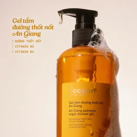 [BEBU] Gel Tắm Đường Thốt Nốt An Giang Cocoon 500ml Thuần Chay Làm Sạch Và Dưỡng Ẩm Da Dịu Nhẹ