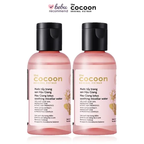 [BEBU] COMBO 2 Nước Tẩy Trang Sen Hậu Giang Cocoon 2x50ml - Làm Sạch Dịu Nhẹ Cấp Ẩm Cho Da Nhạy Cảm