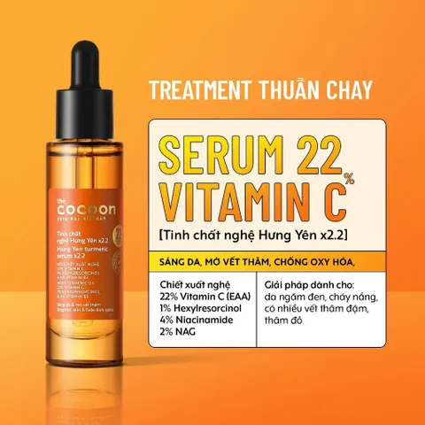 [BEBU] Tinh Chất Nghệ Hưng Yên C22 Cocoon 30ml Dưỡng Sáng Da Mờ Thâm Dành Cho Mọi Loại Da