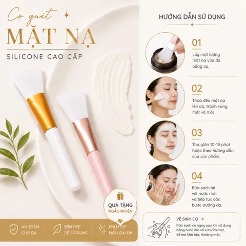 [BEBU] Cọ Quét Mặt Nạ Silicone Cao Cấp Dụng Cụ Skincare Tiện Lợi Cho Da Mặt
