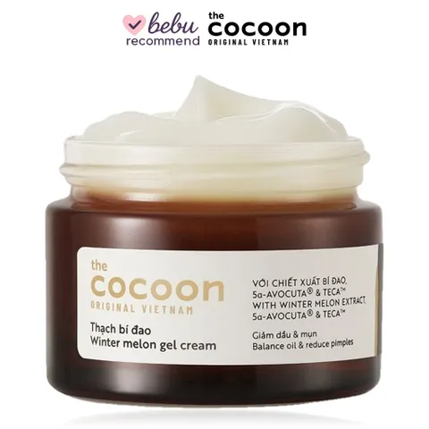 [BEBU] Thạch Bí Đao Cocoon 100ml Kem dưỡng ẩm dạng gel cấp nước dịu nhẹ giảm bóng nhờn cho da dầu mụn