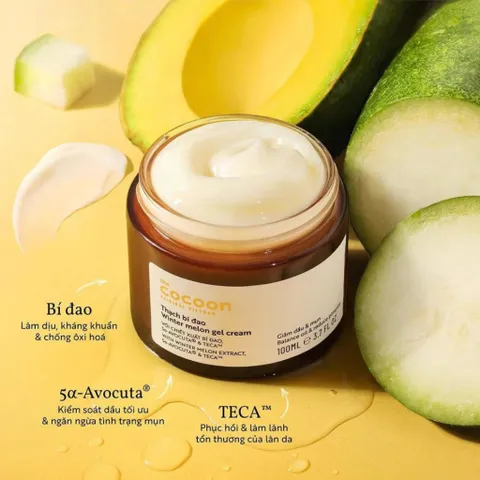 [BEBU] Thạch Bí Đao Cocoon 100ml Kem dưỡng ẩm dạng gel cấp nước dịu nhẹ giảm bóng nhờn cho da dầu mụn
