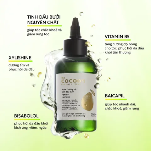 [BEBU] Nước Dưỡng Tóc Tinh Dầu Bưởi Cocoon 140ml Giảm Gãy Rụng Và Nuôi Dưỡng Mái Tóc Chắc Khỏe
