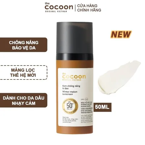 [BEBU] COMBO 2 Kem Chống Nắng Bí Đao Cocoon 2x50ml SPF 50+ PA++++ Thuần Chay Kiềm Dầu Bảo Vệ Da