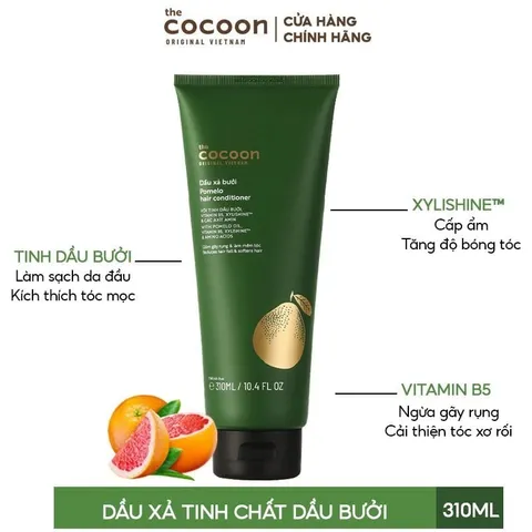[BEBU] COMBO 2 Dầu Xả Bưởi Cocoon 2x310ml - Kem Xả Tóc Suôn Mượt Phục Hồi Tóc Khô Xơ Giảm Gãy Rụng