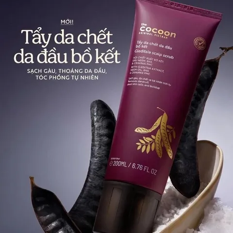 [BEBU] COMBO 2 Tẩy Tế Bào Chết Da Đầu Bồ Kết Cocoon 2x200ml - Sạch Gàu Hỗ Trợ Giảm Rụng Tóc Thuần Chay