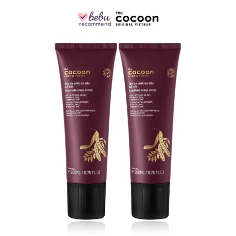 [BEBU] COMBO 2 Tẩy Tế Bào Chết Da Đầu Bồ Kết Cocoon 2x200ml - Sạch Gàu Hỗ Trợ Giảm Rụng Tóc Thuần Chay