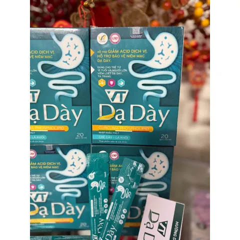 dạ dày vt hộp 20 gói chiết xuất chè dây, lá khôi hỗ trợ giảm acid dịch vị, viêm loét dạ dày