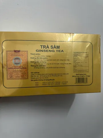 (HÀNG VN) Trà Sâm Ginseng Tea Hán Linh (2g x 100 gói)