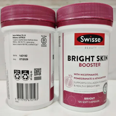 Viên uống Swisse Beauty Bright Skin Booster |60/120 viên| Làm sáng da/Nuôi dưỡng & Cải thiện chất lượng làn da từ sâu bên trong [S/P Chuẩn Úc không tem]