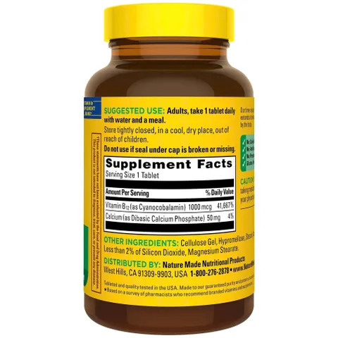 Nature Made Vitamin B12 Time Release 1000mcg – 160 viên