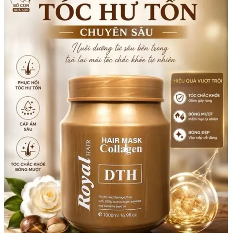 Kem Ủ Tóc Collagen DTH 1000ml – Hấp Dầu Chăm Sóc Tóc Khô Xơ, Hư Tổn, Uốn Duỗi Nhuộm