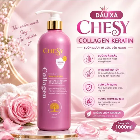 💗 DẦU XẢ CHESY COLLAGEN KERATIN 1000ML – TÓC MỀM MƯỢT, DỄ CHẢI