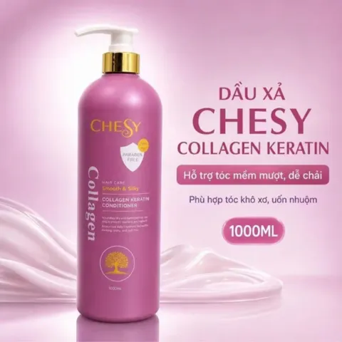 💗 DẦU XẢ CHESY COLLAGEN KERATIN 1000ML – TÓC MỀM MƯỢT, DỄ CHẢI