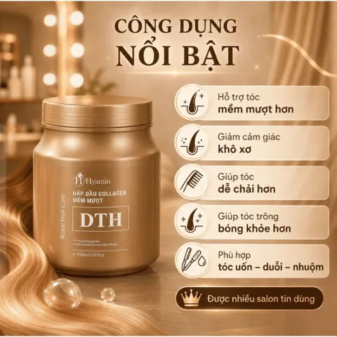 Kem Ủ Tóc Collagen DTH 1000ml – Hấp Dầu Chăm Sóc Tóc Khô Xơ, Hư Tổn, Uốn Duỗi Nhuộm