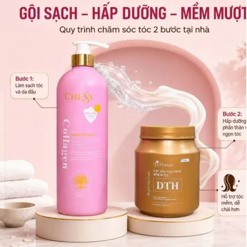 Combo Phục Hồi Tóc Hư Tổn: Dầu Gội CHESY & Kem Ủ Hấp Dầu HYAMIN – Tóc Khỏe Đẹp Chuẩn Salon