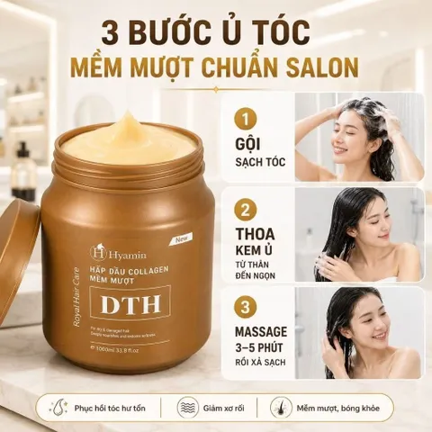 ? Hấp Dầu HYAMIN DTH Collagen Loại 1 – Kem Ủ Tóc Dưỡng Mượt Tóc Khô Xơ | Chốt Đơn Ngay