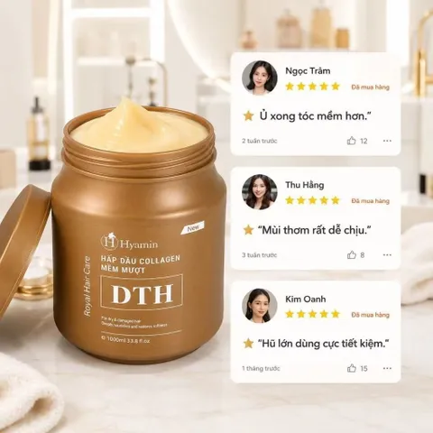 ? Hấp Dầu HYAMIN DTH Collagen Loại 1 – Kem Ủ Tóc Dưỡng Mượt Tóc Khô Xơ | Chốt Đơn Ngay