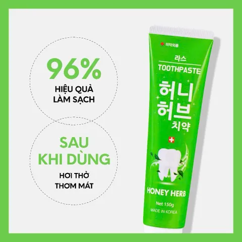[ Chính Hãng ] Kem đánh răng thảo dược trắng răng Lath Beauty Hàn Quốc Honey Herb 150g giảm viêm răng