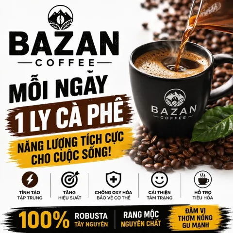 1kg Cà Phê Rang Xay Nguyên Chất - Gu Mạnh, Đậm Vị Tây Nguyên, Pha Phin, Pha Máy, Cà Phê Hạt, Bột, BAZAN COFFEE 47