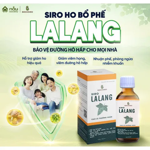 Siro Ho Bổ Phế Thảo Mộc LaLang Bidicomed - Giảm Ho, Giảm Đờm, Đau Rát Họng Từ Thiên Nhiên - Chai 100ml