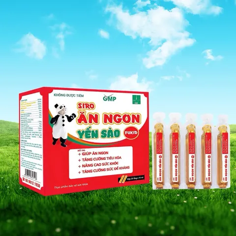 Siro ăn ngon yến sào Fukid lisse,(hộp 20 ống), Ăn ngon, kích thích tiêu hoá, tăng miễn dịch cho trẻ.