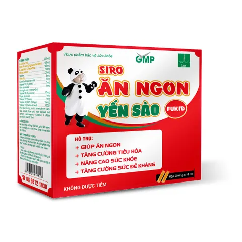 Siro ăn ngon yến sào Fukid lisse,(hộp 20 ống), Ăn ngon, kích thích tiêu hoá, tăng miễn dịch cho trẻ.