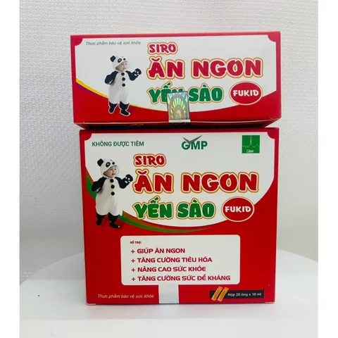 Siro ăn ngon yến sào Fukid lisse,(hộp 20 ống), Ăn ngon, kích thích tiêu hoá, tăng miễn dịch cho trẻ.