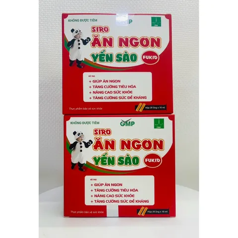 Siro ăn ngon yến sào Fukid lisse,(hộp 20 ống), Ăn ngon, kích thích tiêu hoá, tăng miễn dịch cho trẻ.