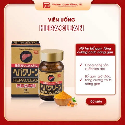 HEPA CLEAN - Viên uống Giúp bổ gan, tăng cường chức năng gan Nhật Bản, Lọ 60 viên