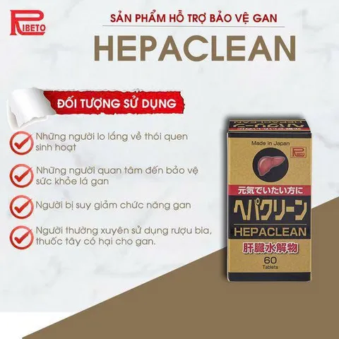 HEPA CLEAN - Viên uống Giúp bổ gan, tăng cường chức năng gan Nhật Bản, Lọ 60 viên