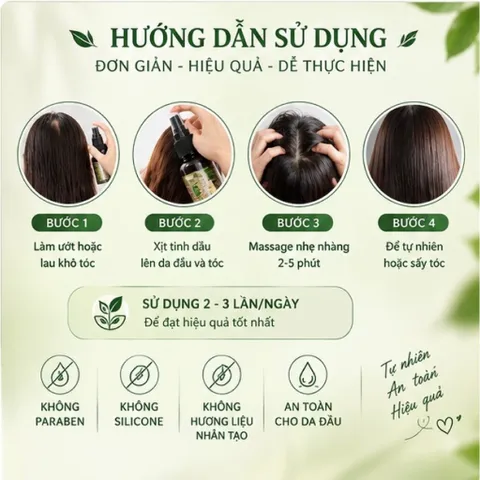 Xịt dưỡng tóc Tinh Dầu Bưởi Mộc An 100ml – Dưỡng Tóc, Hỗ Trợ Giảm Rụng, Kích Thích Mọc Tóc