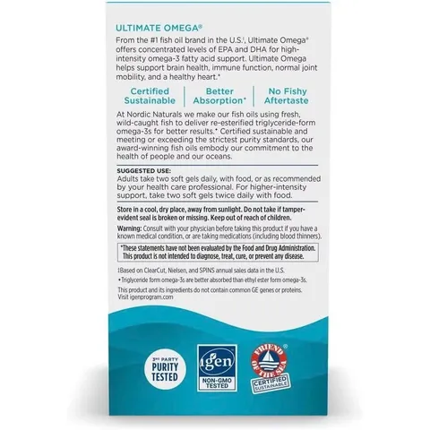 Viên Uống Dầu Cá Nordic Naturals Ultimate Omega 1280mg Omega-3 Lemon 180 Viên