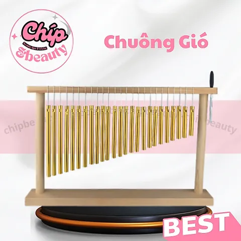 Chuông 20 Thanh Nhạc Cụ Gõ Một Hàng Có Chân Đế Gỗ. Chuông 1 tầng. Chuông Gió 1 Tầng