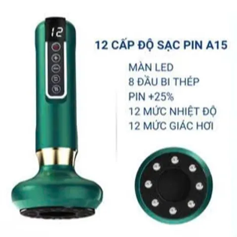 Máy hút giác cầm tay, máy hút giác 12 cấp độ tiện dụng. Máy cạo gió 12 cấp độ