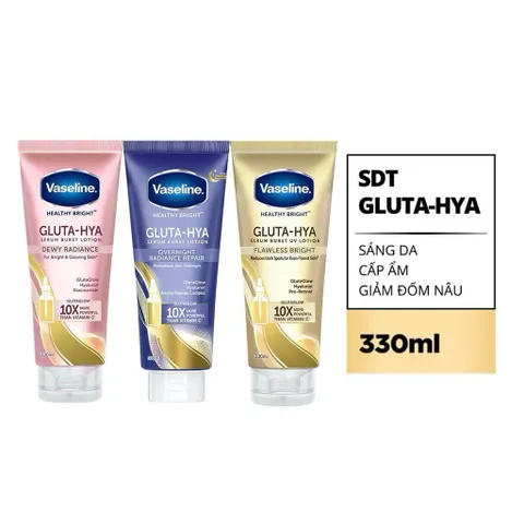 Serum Vaseline Gluta-Hya Dưỡng Da Sáng Mịn 330ML. Sữa Dưỡng Thể Vaseline