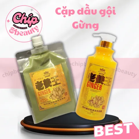 Dầu gội gừng 1000g ngăn rụng tóc giảm gầu lưu thông khí huyết cải thiện đau đầu mất ngủ