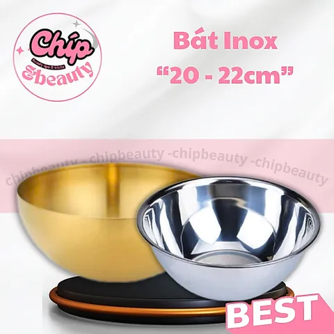 Bát Mạ Vàng, bát rửa mặt, bát đựng nước chuyên dùng cho spa size 20cm - 22cm hàng đẹp
