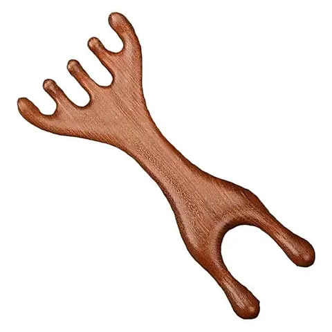 Lược Gỗ nâng cơ mặt Lược Massage Kinh Tuyến Năm móng Lược Dụng cụ Cạo Mũi Lược cào dài tay Trị liệu