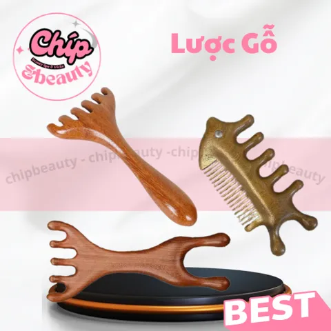 Lược Gỗ nâng cơ mặt Lược Massage Kinh Tuyến Năm móng Lược Dụng cụ Cạo Mũi Lược cào dài tay Trị liệu