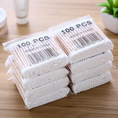 Combo 5 gói. Gói 100 Tăm bông gỗ y tế vệ sinh tai. Bông ngoáy tai hàng loại 1 chất lượng cao