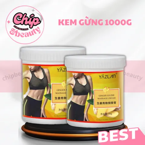 Kem Gừng Tan Mỡ Giảm Béo 300g, 1000g Thảo Dược Thiên Nhiên Đốt Cháy Mỡ Thừa