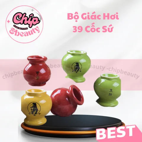 Bộ 39 Cốc Giác Hơi Chuẩn Dưỡng Sinh Ngũ Hành, Gốm Sứ Cao Cấp. Bộ Giác Hơi 39 cốc xịn chất lượng
