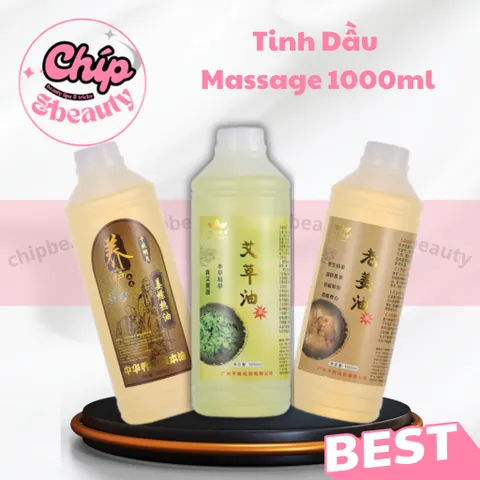 Dầu Massage Nóng Ấm Chai 1000ml. Dầu Nóng Massage Body loại 1 lít matxa tại nhà, trong Spa - TMV