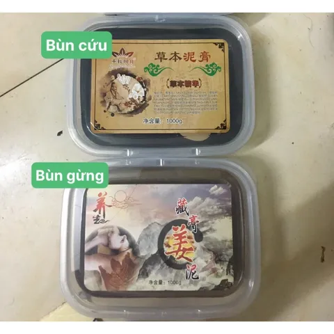 Bùn Gừng, Bùn Ngải Cứu, Bùn Đắp Giảm Đau Nhức Cơ Xương Khớp, Bùn Dưỡng Sinh Giảm Béo Hộp 1000gr